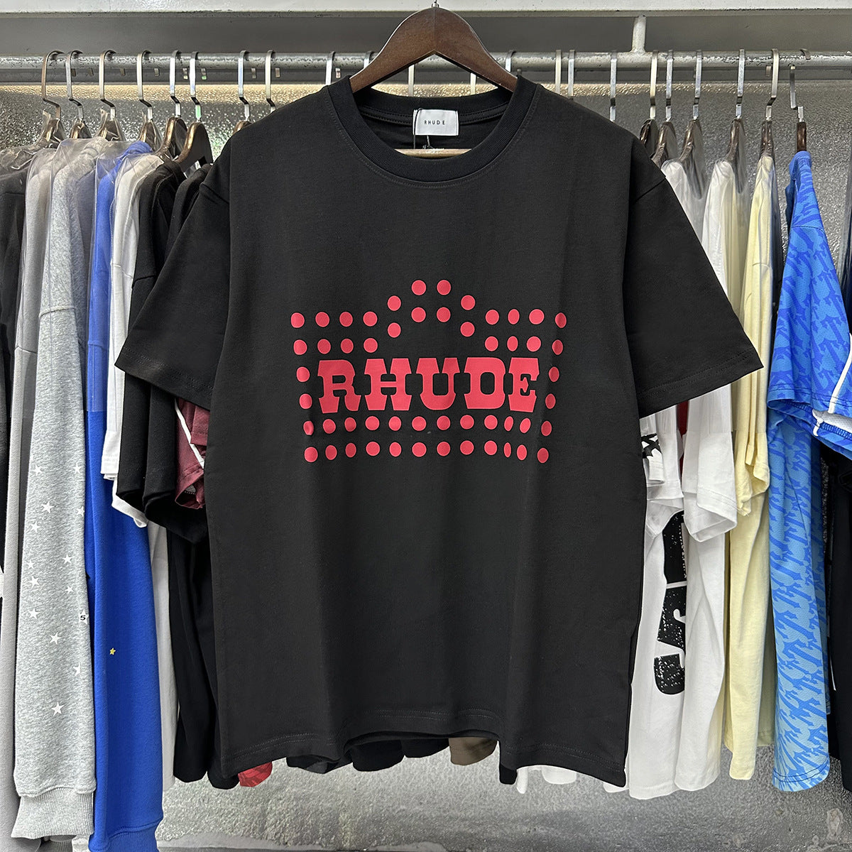 RHUDE FLOCKED BURNOUT T-Shirt