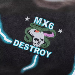 SAINT MICHAEL  + TEFLON DISCO Distressed Printed Cotton-Jersey T-Shirt