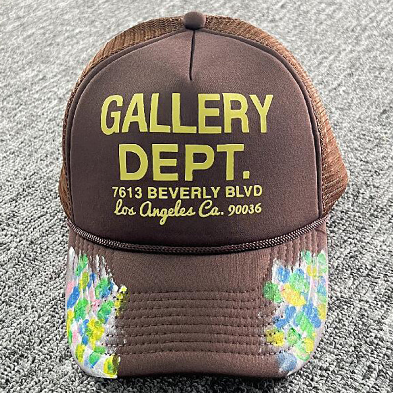 GALLERY DEPT. Workshop Paint-Splattered Logo-Print Canvas and Mesh Trucker Cap