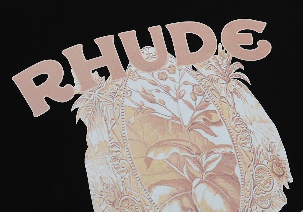 RHUDE letter wheat ear fruit print T-shirts