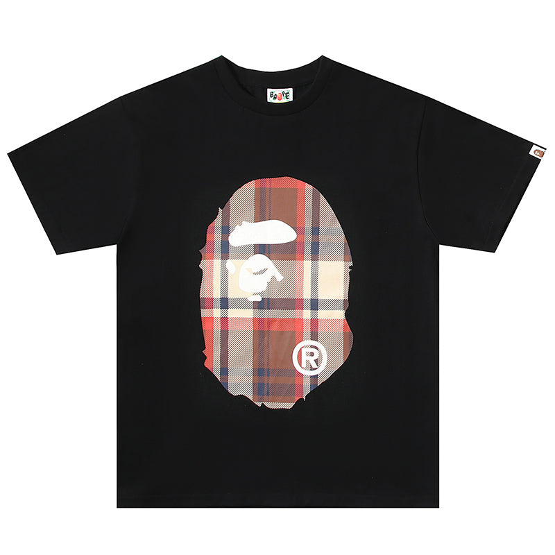 BAPE Check Big Ape Head Tee