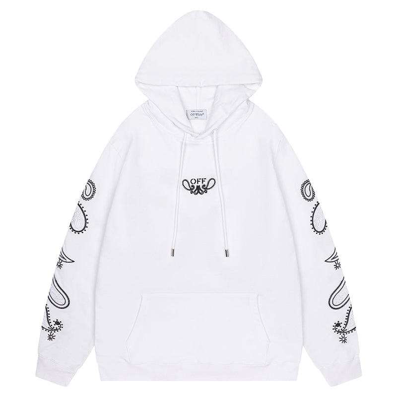 Off White Logo Drawstring Hoodie