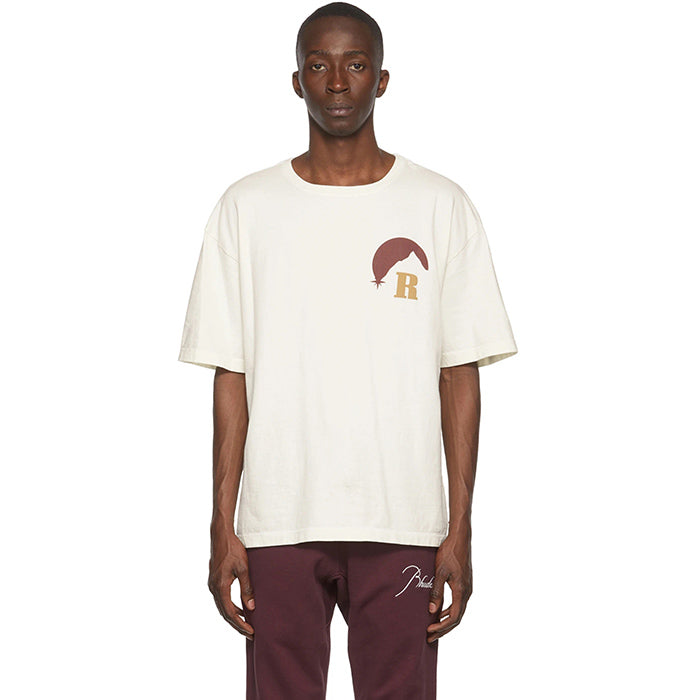 RHUDE Lettering Sunset Graphic T-Shirt Wine red