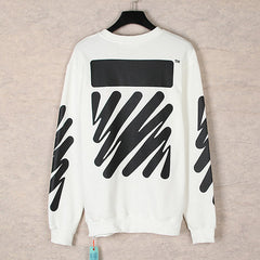 OFF WHITE Wavy Arrows Pattern Crewneck Sweatshirts