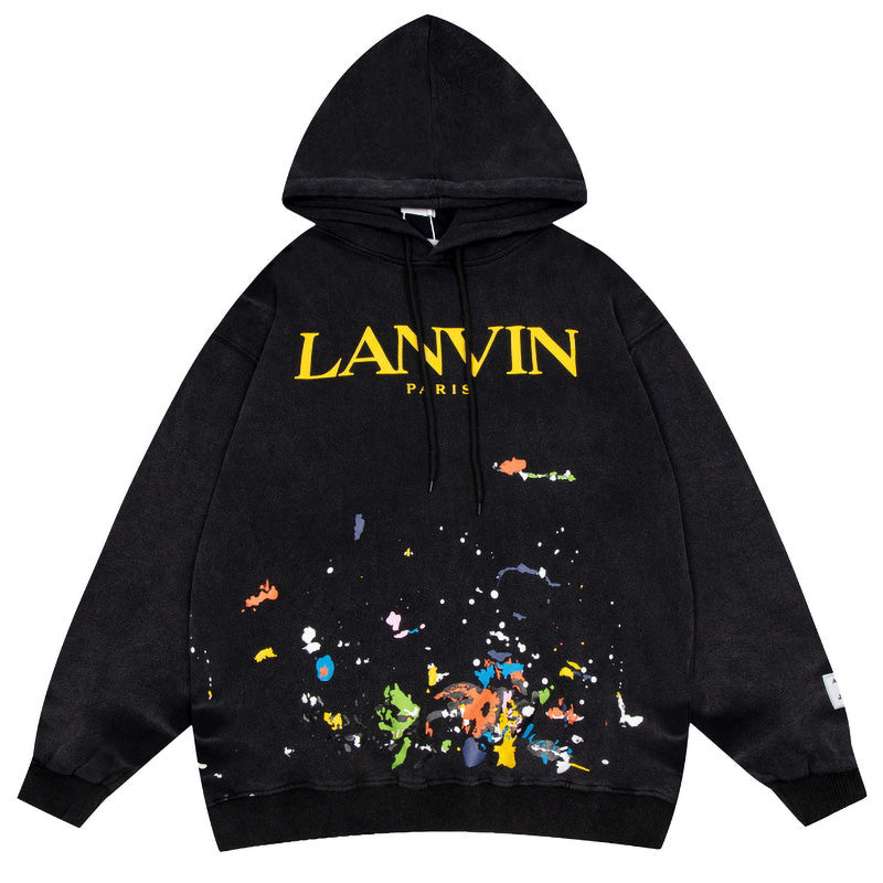 LANVIN x GALLERY Splash ink graffiti print Hoodies