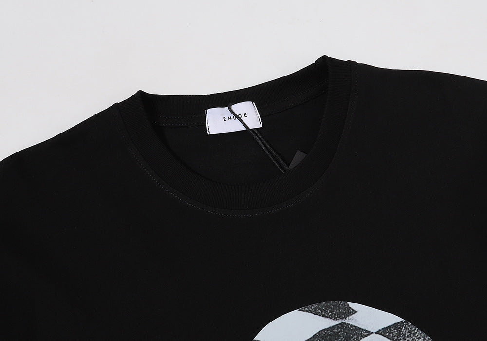 RHUDE micro-logo letter racing print T-shirt