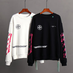 OFF WHITE Classic 99 Pink Number Arrow Crew Neck Sweatshirts