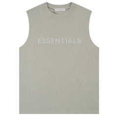 FEAR OF GOD Flocked logo letter print Sleeveless T-Shirts