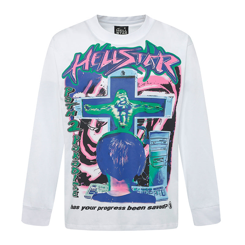 Hellstar Studios Online Cream Long Sleeve Tee